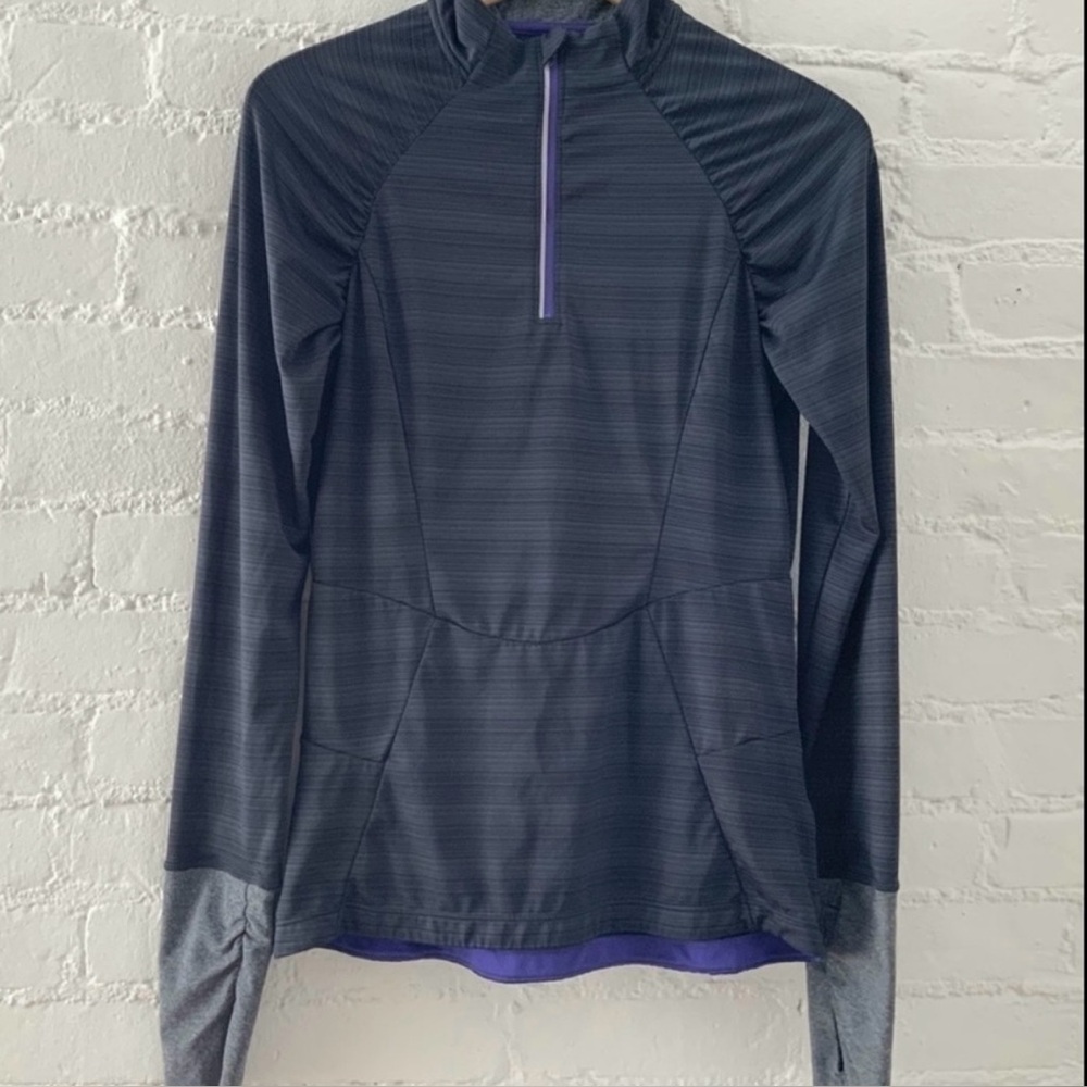 Mondetta Womens 1/4 Zip Workout Long Sleeve Top S Dark Gray